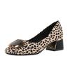Marime Plus 35 -43 Femei Imprimeu Leopard Toc Gros Pompi Toc Med Toe Pătrat Moda Cataramă Office Lady Pantofi din piele Pantofi cu slip On