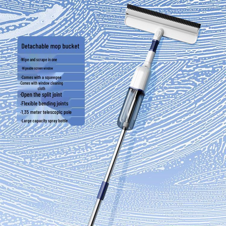 High-Rise Home Outdoor Double-Sided Window Cleaner with Spray