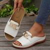 New Plus-size Shoes, Wedge Heel Thick-soled Slippers, Women's One-line Fish-mouth Beach Sandals