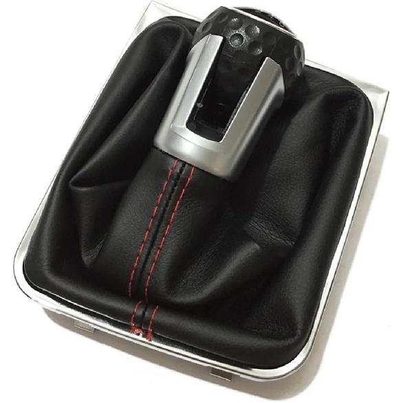 Leder 12mm 5 6-Gang Schalthebelknauf Schalthebelmanschette Stiefel Kompatibel Mit VW Passat B6 Golf 7 Mk7 GTI GTD 2013-2018 Autozubehör(6 Geschwindigkeit)