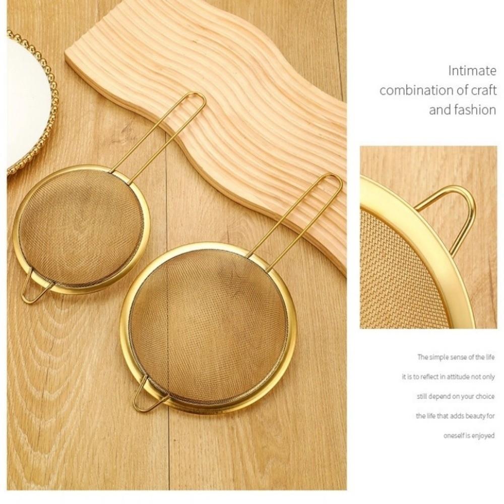 Golden Oil Strainer Stainless Steel Flour Colanders New Flour Sifter Sieve  Baking Tools