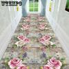 3D Flower Home Corridor Carpet Crystal Velvet Dirt Resistant Wear-resistant Anti Slip