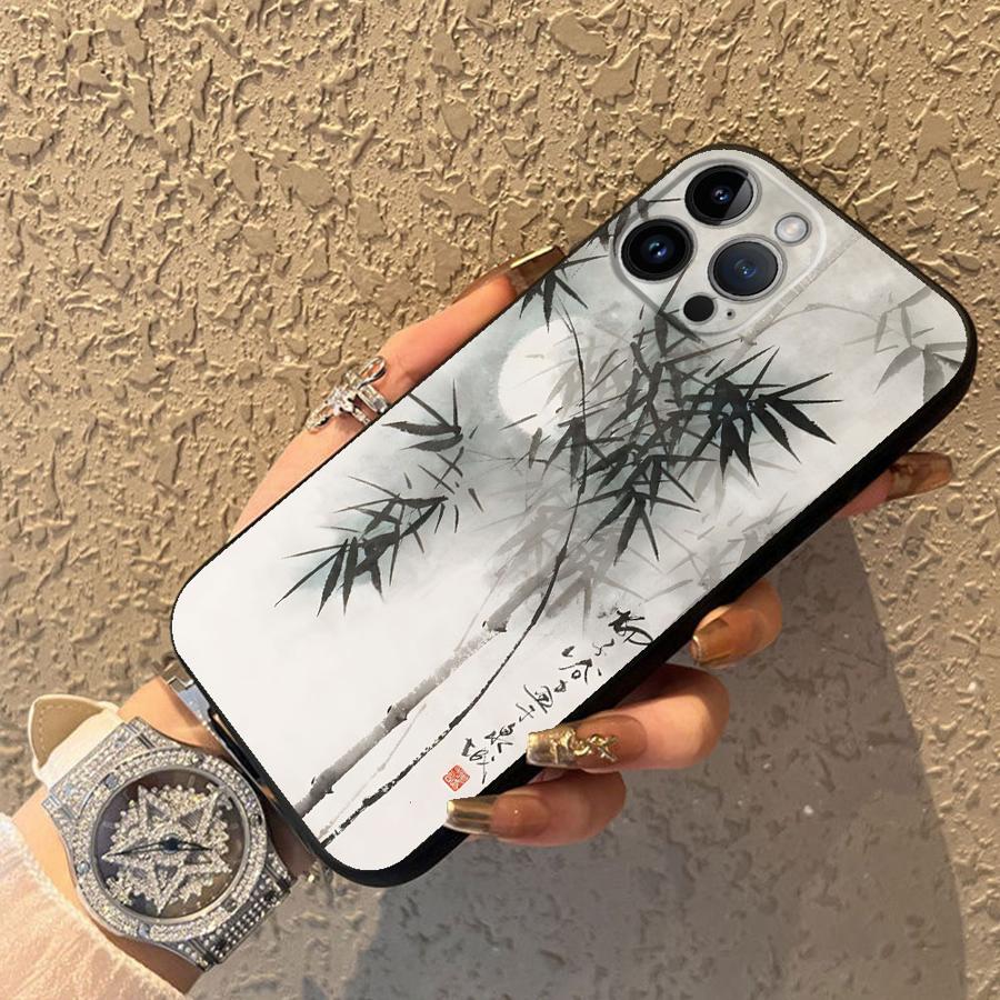 Retro Chinese Style Phone Case for Apple iPhone 13 11 12 XR XS MAX 15 Pro 7 8 16 17 Pro Max Air 14 Funda Phone Cover