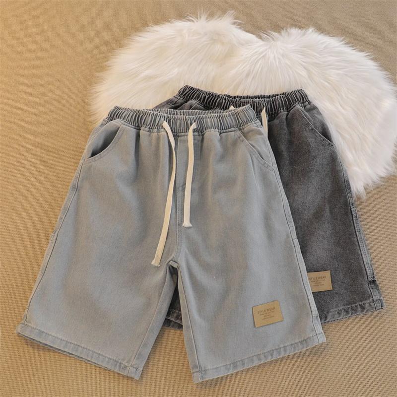 Summer Men's Shorts Straight-leg Baggy Vintage Streetwear Denim Shorts Hip Hop Short Jean