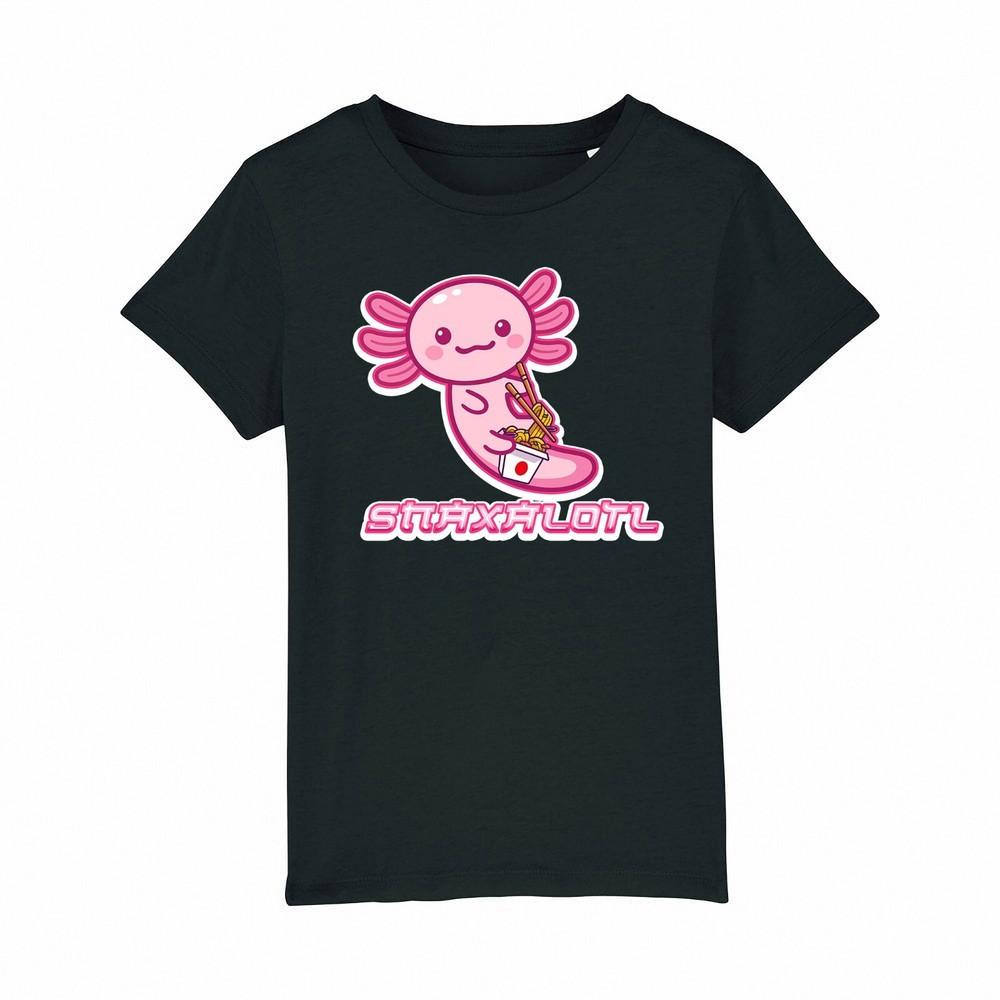 

Axolotl Snaxolotl T-Shirt Kids Boys Girls Funny Food Gift Tee Cotton S