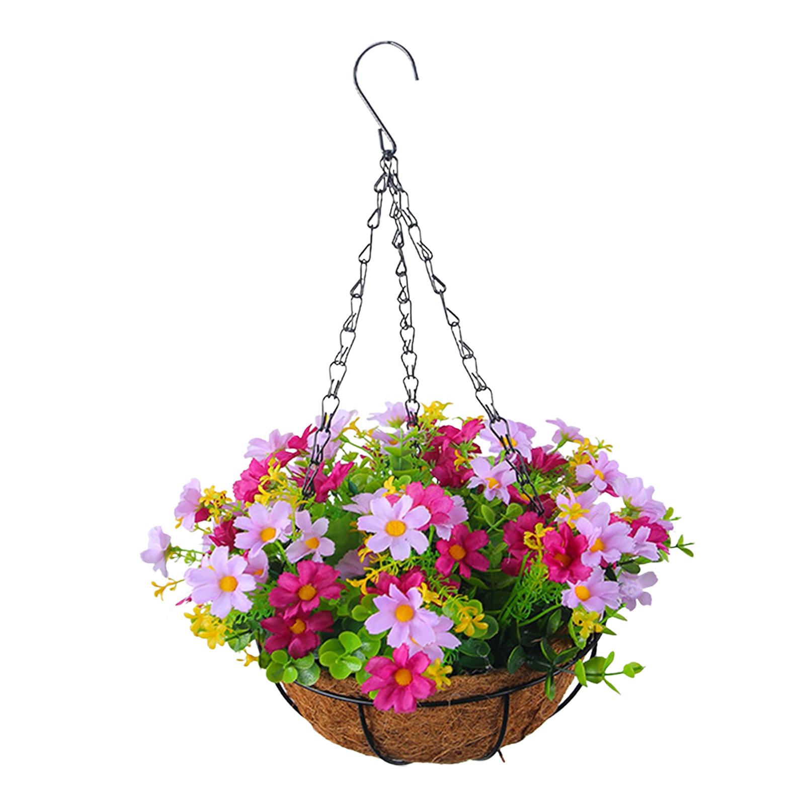 

Artificial Hanging Flowers in Basket Ornament Flower Centerpieces Hanging Plant Chain Flower Pot for Lawn Yard Garden Patio