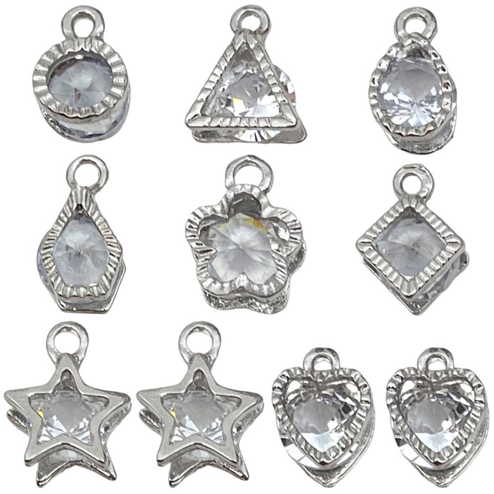 D.I.Y. Jewelry Accessory Kit: Alloy Star, Teardrop, Heart, and Plum Blossom Pendants for Necklaces & Earrings