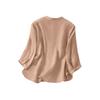 Women's Retro Cotton Linen Embroidered Thin Linen Three-Quarter Sleeve Top