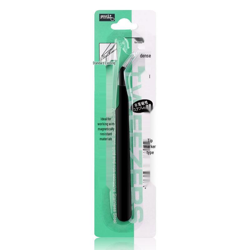 

Anti-static Stainless Steel Tweezers for Nail Art: Ideal for Picking Velvet Stickers, False Nails, Rhinestones, and Removing Gems.