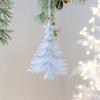Flocking Christmas Hanging Pendants White Christmas Tree Ornament Xmas Ball  For Christmas