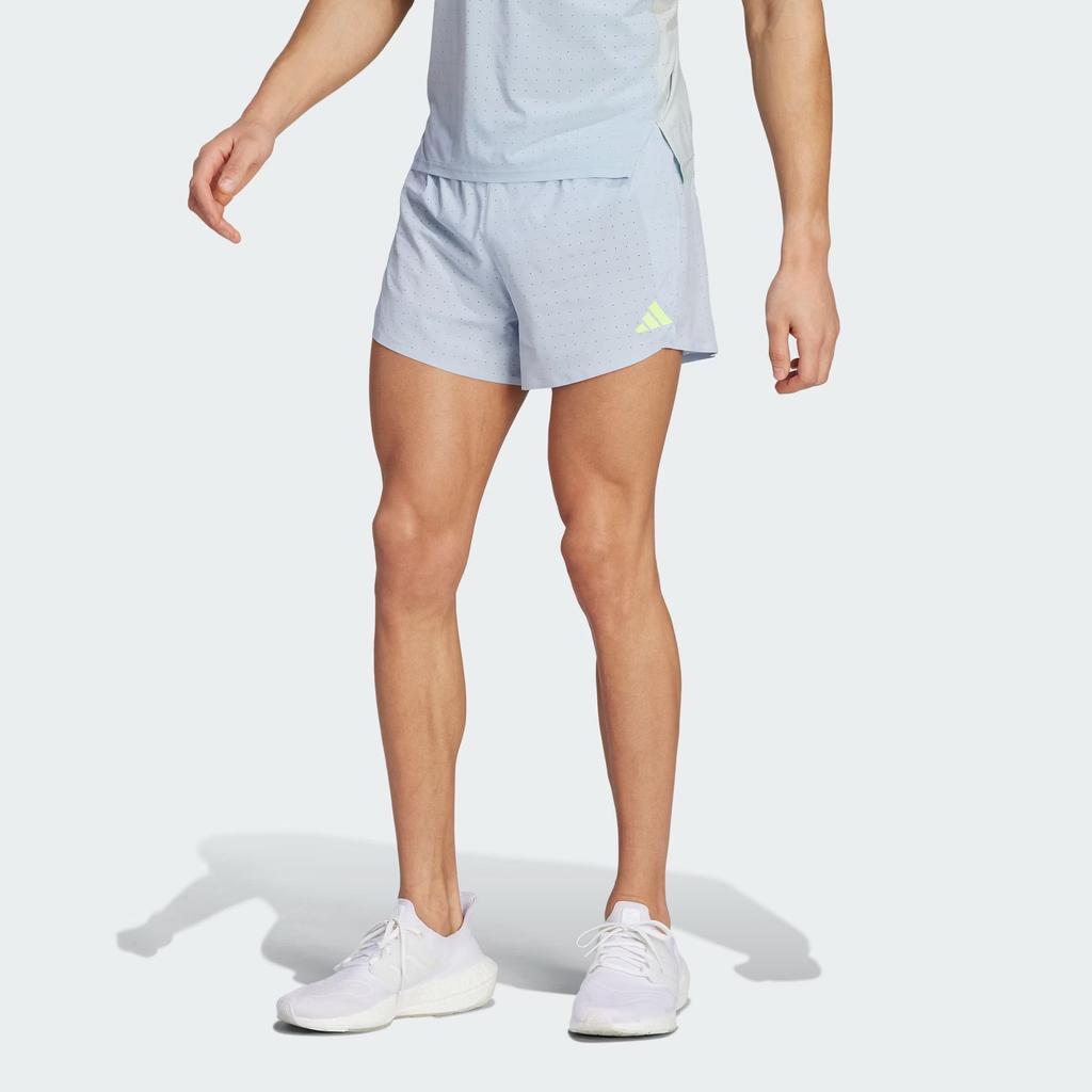 Adidas Adizero Running Split Shorts With Alphabetic Logo Print Men Bottoms Light-Blue IK4349