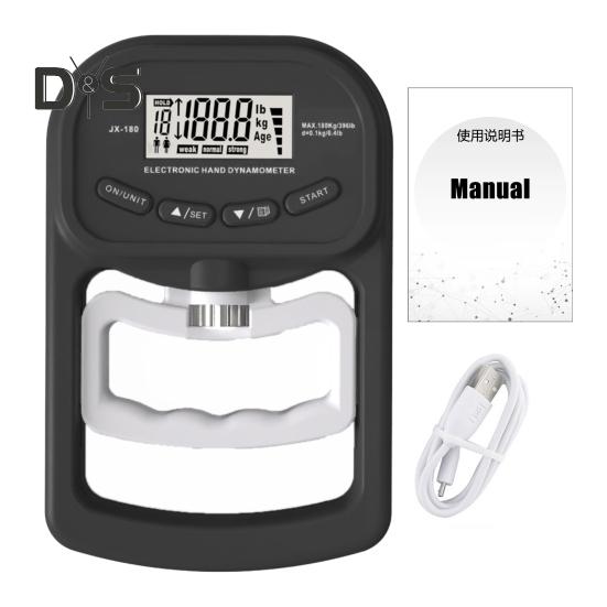 Handdynamometer, Griffstärkentrainer, 189 kg, elektronischer Handtrainer, Tester, Griffverstärker, Handgriffmessgerät mit LCD-Display