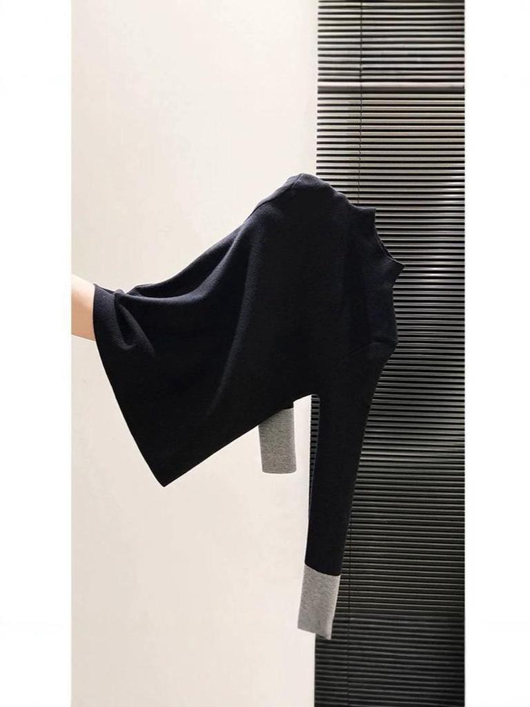 Women's Retro High Neck Knit Sweater: Slimming, Stylish, Elegant Base Layer for Autumn and Winter