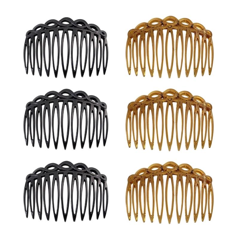 Pack of 6pcs Plastic/Resin French Side Combs For Women Hair Styling Accessories Side Parting Comb Headgear