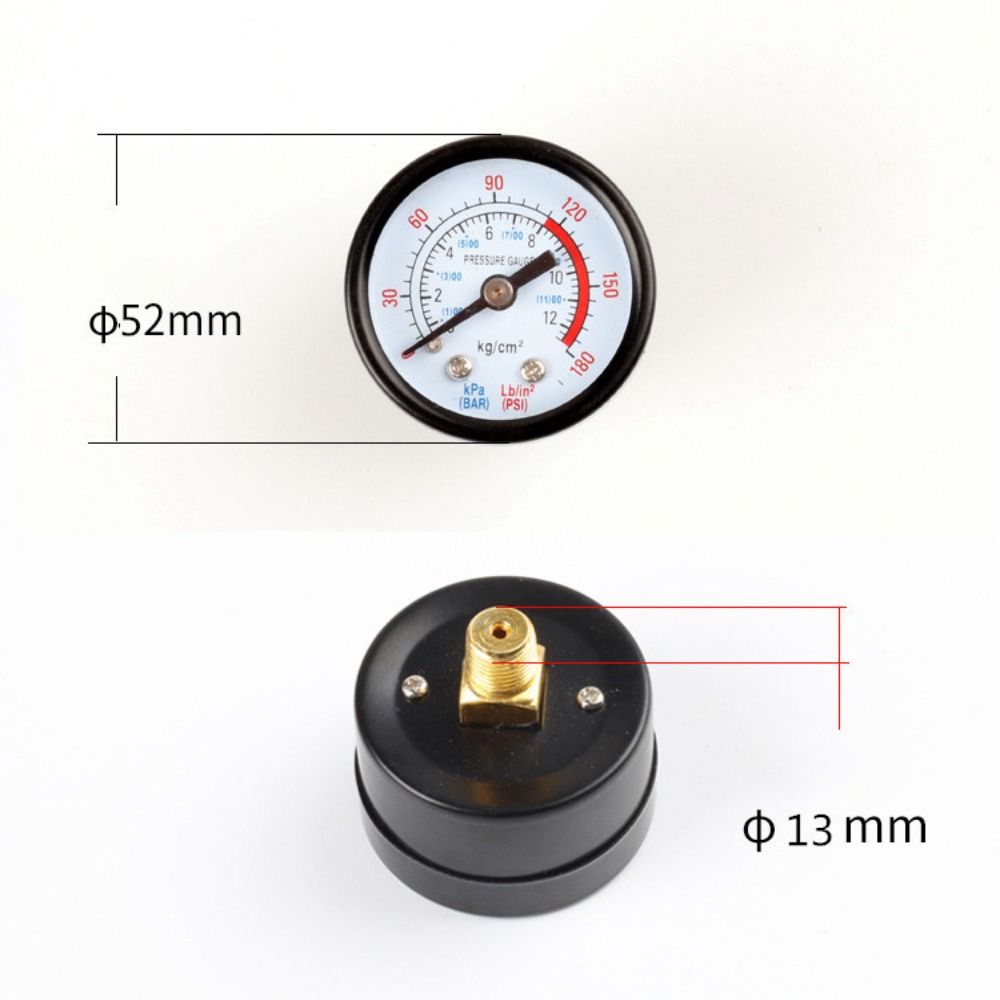 1Pcs 0-180PSI Pressure Meter Air Compressor Pressure Regulator  Power Tools Replacement Accessories