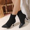 Pointed Toe Ankle Boots Women Shoes Dress New 2025 Winter Mid Heels Fashion Sexy Women Boots Party Elegant Pumps Zapatillas Lady