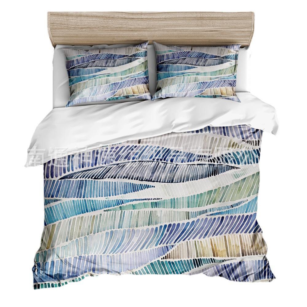 Kit Bedding Line Simple Quilt Set Three-Piece 3D Digital Printing