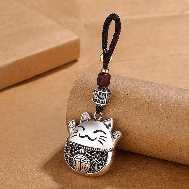1Pc Fu character Chinese style lucky cat men and women simple ethnic style copper coin lucky personality cartoon