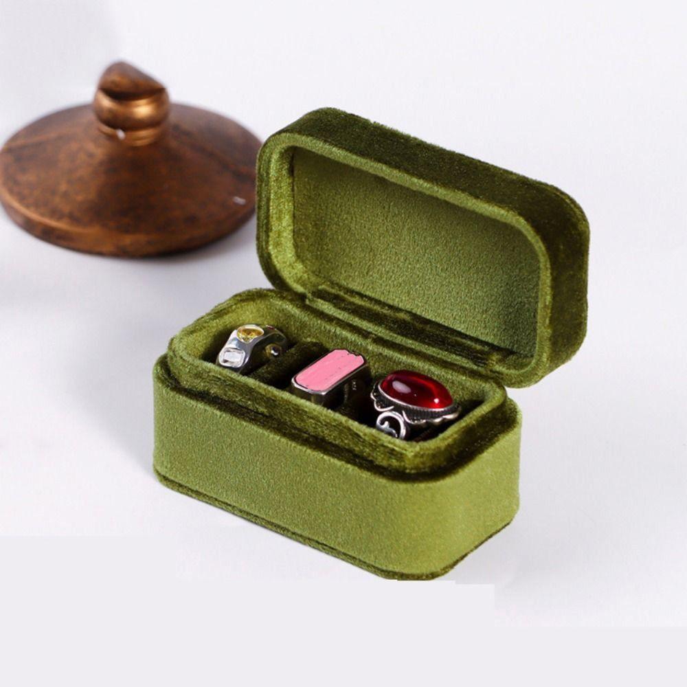 Square Rings Bearer Box Luxury Jewelry Organizer Simple Velvet Rings Holder  Propose