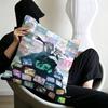 Classic Game Pillow Case Sofa Living Room Bedroom Headboard Backrest Cushion Square Cushion H-Hatsune Girl M-Miku Nap Time