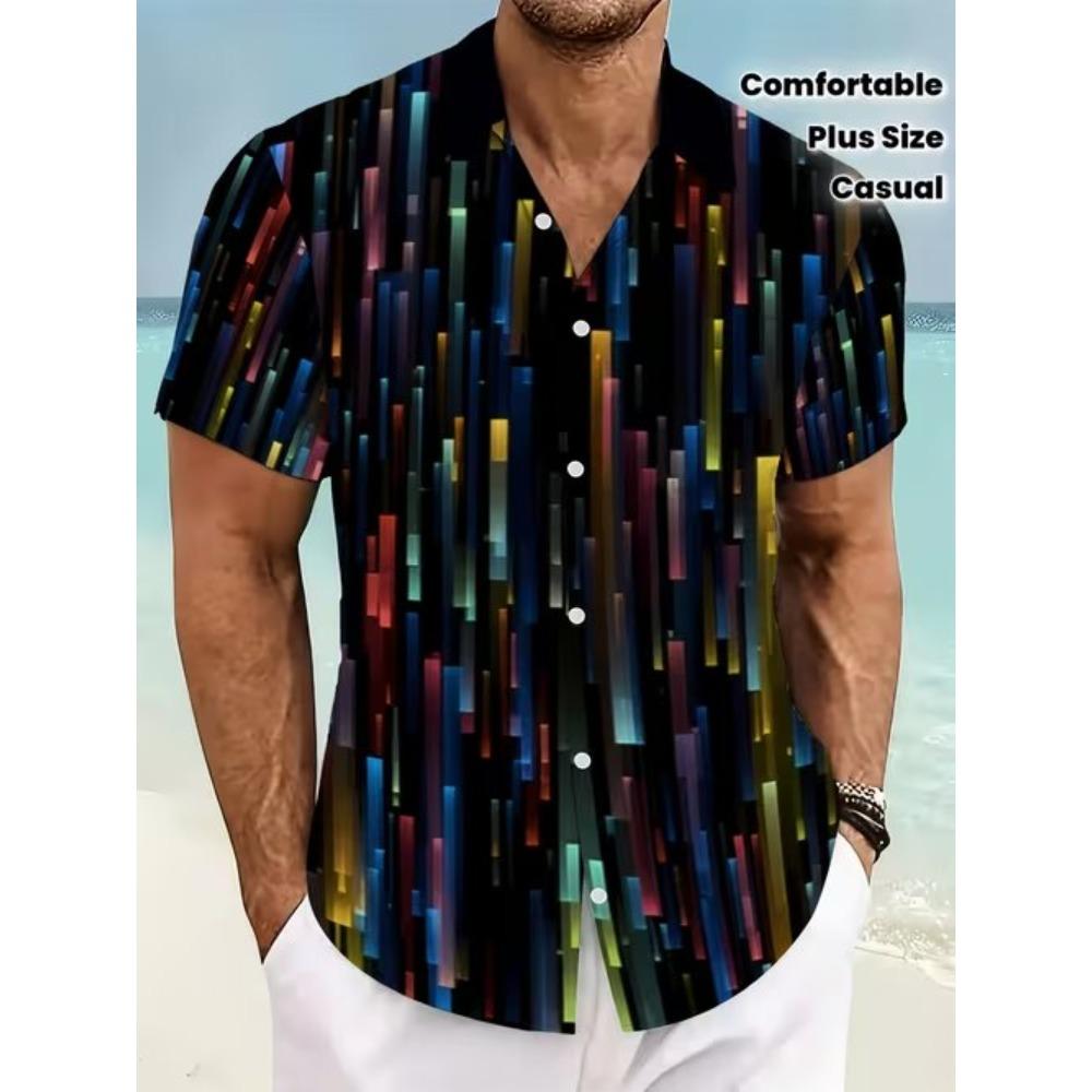 Men's Retro Fashion Pattern 3D Print Shirt Button Up Shirt Casual Shirt Summer Shirt Short Sleeve Daily Vacation Clothing