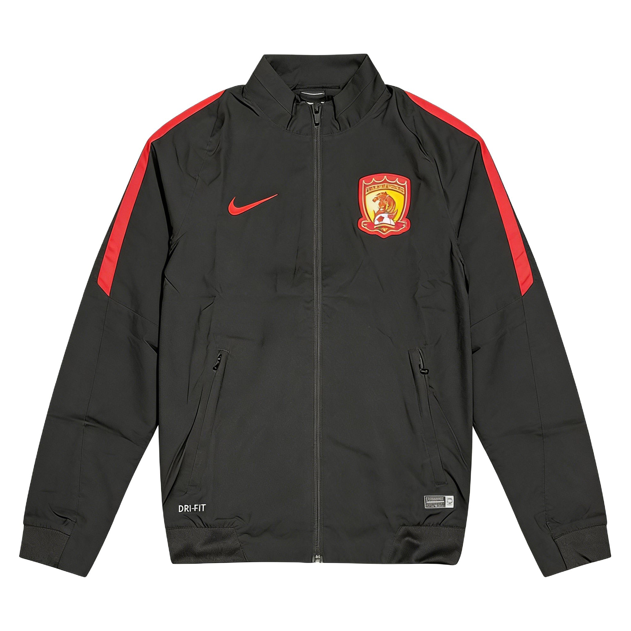 Nike 2016 Season Guangzhou Evergrande Player Edition Training Stand Collar Zip Long Sleeve Jacket Unisex jackets 777222-010 M