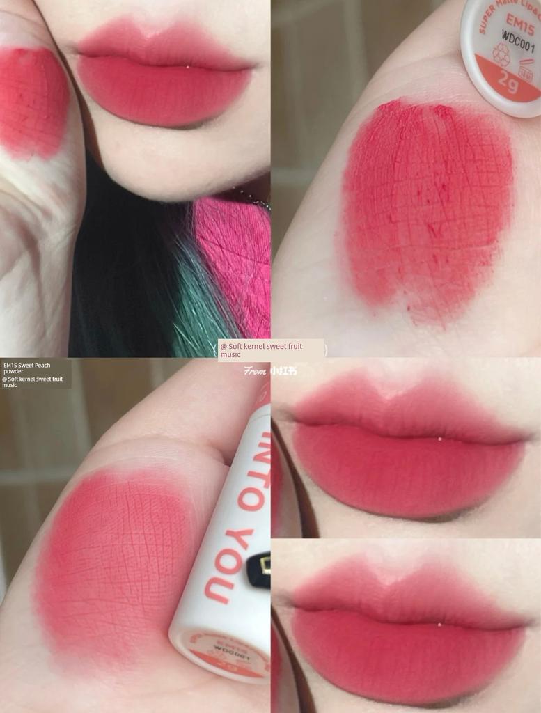 White Berry Women's Team Red! into You Lip Mud Em14 Lip Lacquer Female Air Thin Official Flagship Store Genuine Goods