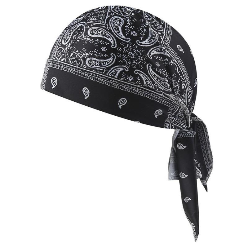 Fashion Accessory Paisley Print Hijab Caps Breathable Adjustable Bandana Headscarf Elastic UV Protection Chemo Cap Running