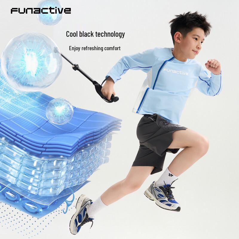 FUN ACTIVE Boys' Cool-Touch UV Protection Long Sleeve Sports T-Shirt