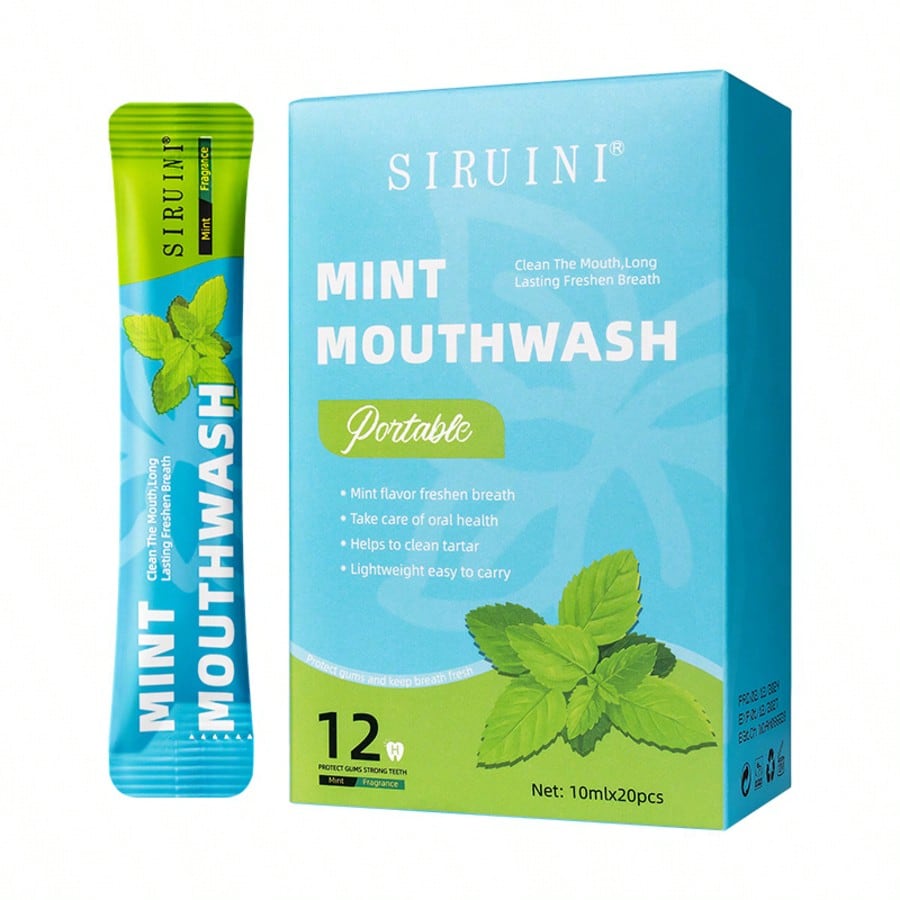 20Pcs Fruity Mild Cleansing Mouthwash - Mint, Peach, Lemon, Travel Size Disposable Mouthwash, Reduce