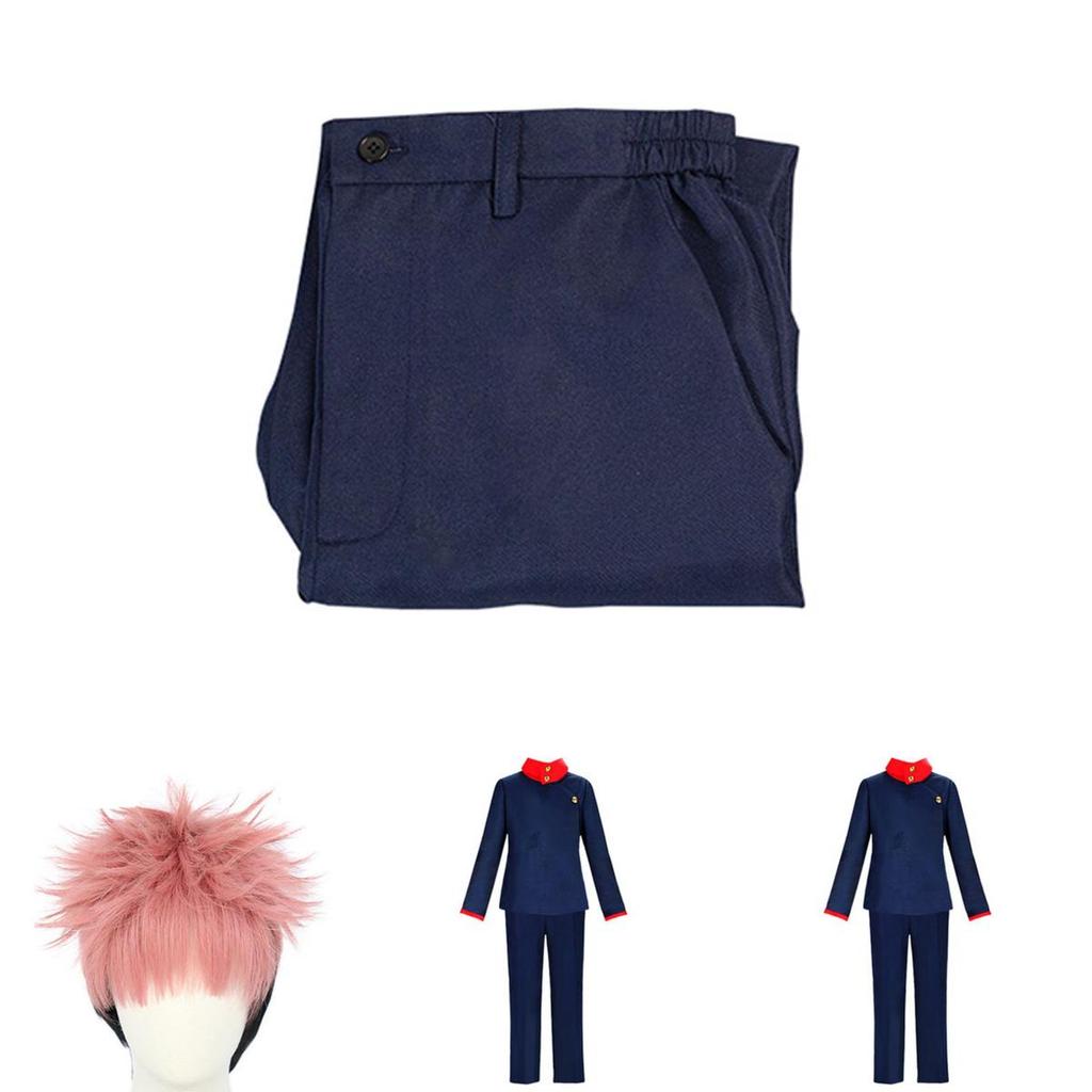 Durable And Comfortable Jujutsu Kaisen Yuji Itadori Cosplay Outfit With Synthetic Wig
