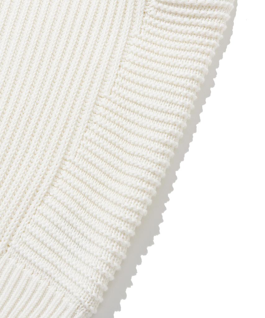 KNITTED Cotton Minimalist Round Knit Ivory