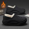 Chinelos de algodão impermeáveis: Chinelos Antiderrapantes Masculinos para Outono/Inverno, para Exterior e Interior, Design Quente que Envolve o Calcanhar para Homens e Mulheres.