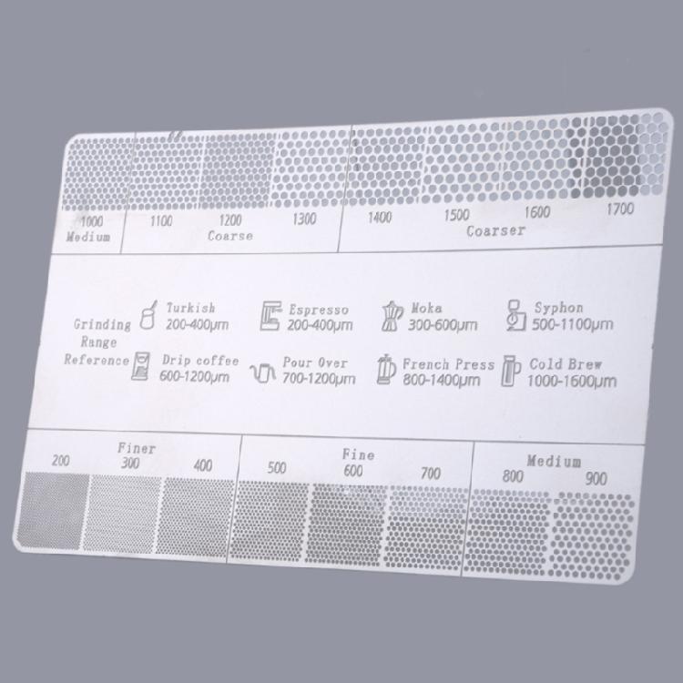 Coffee Powder Grinding Thickness Reference Comparison Card Grinder Grinding Powder Thickness Comparison Scale for Coffee