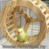 Wooden Spinner Wheel Interactive Birds Training Toys New Parrot Wheel Toy  Cage Accessories