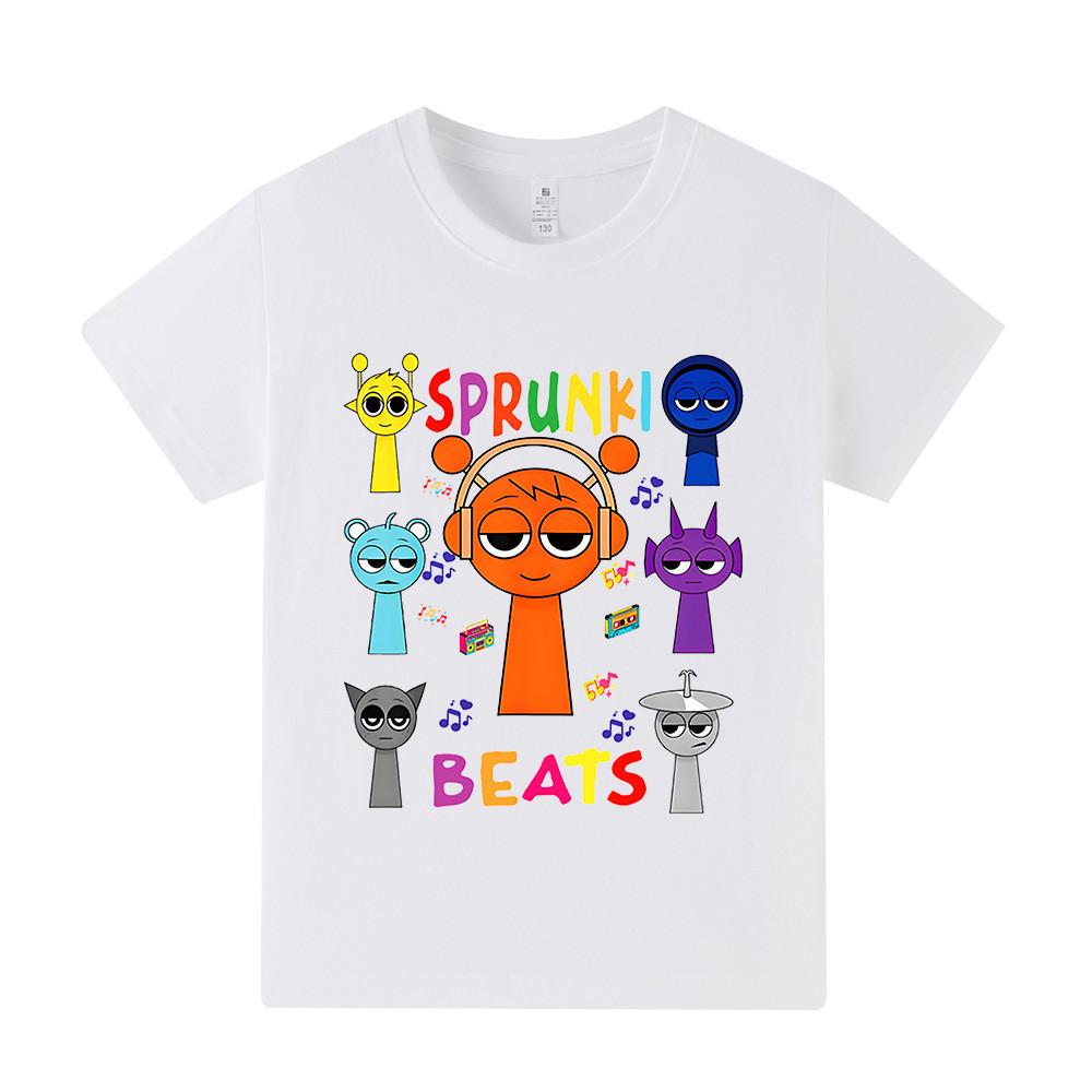 A1014 Kids Boys Girls Sprunki Casual Short Sleeves T-shirt