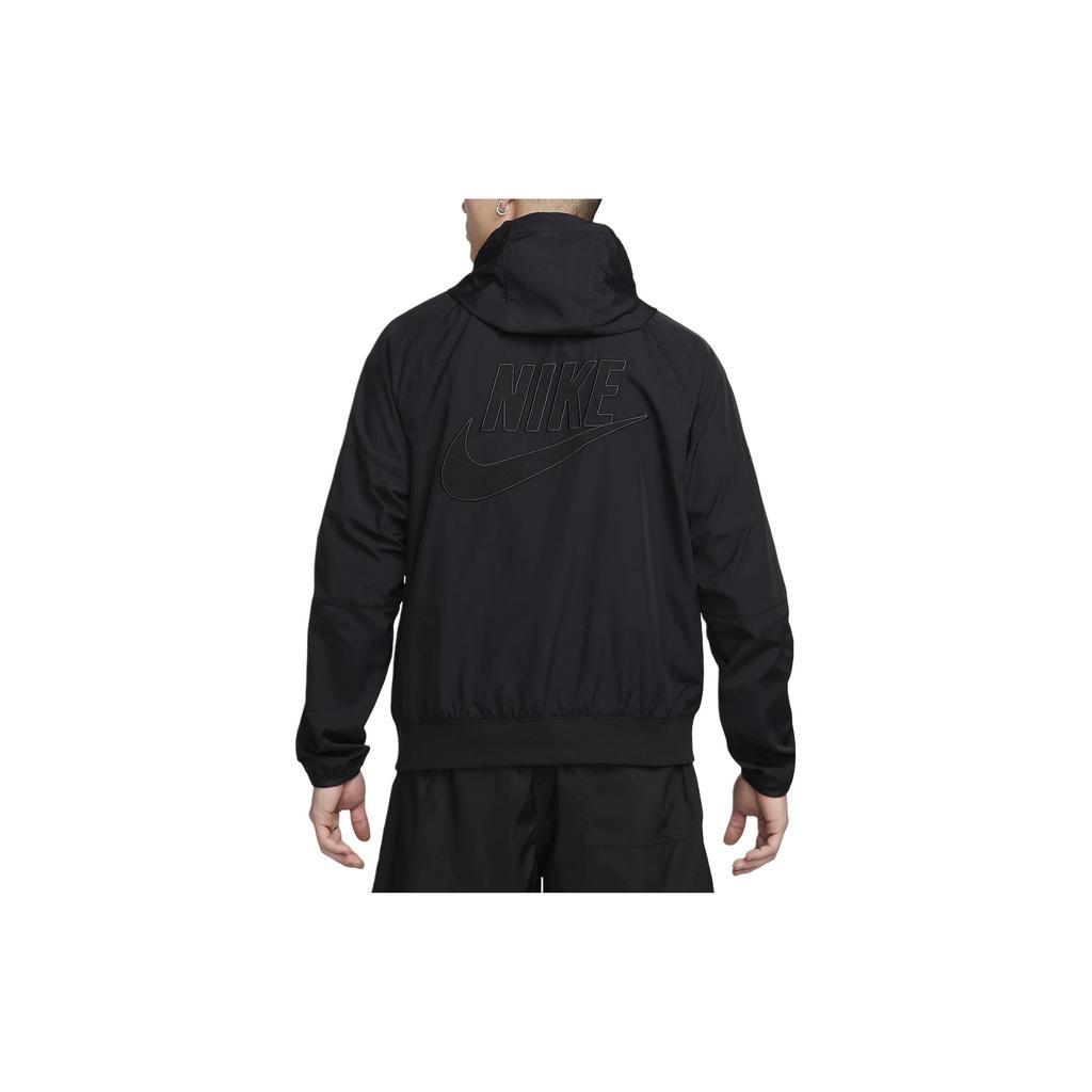 Nike Solid Color Hooded Casual Half-Zip Long Sleeve Multi-Pocket Jacket Men jackets Black HF4573-010