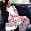 1pc My Melody Cute Pink Bow Wallpaper Blanket, Seasonal Home Decorative Throw for Room, Gift Idea for Friend, Living Room, Travel, Camping, Car Blanke