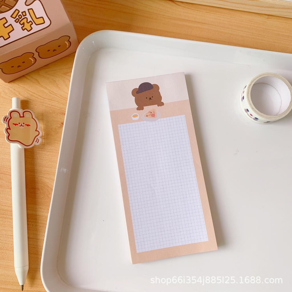 Papeterie Kawai Célébrité Internet Biscuit Ours Mignon Mignon Bloc-notes long ours mignon livre d'étudiant cahier portable Fournitures scolaires