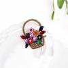 Trendy Colorful Flower Basket Enamel Brooches For Women Girls Luxury Temperament  Badges Clothing Accessories Gifts