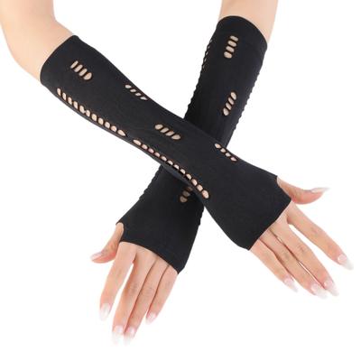 New Sun Protection Perforated and Hollowed Out Personalized and Fashionable Gloves Nightclub Dance Party Scarring and Finger Exposing Gloves