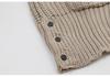 Autumn/Winter Thick V-neck Cardigan Four-Bar Knit Unisex Sweater Coat