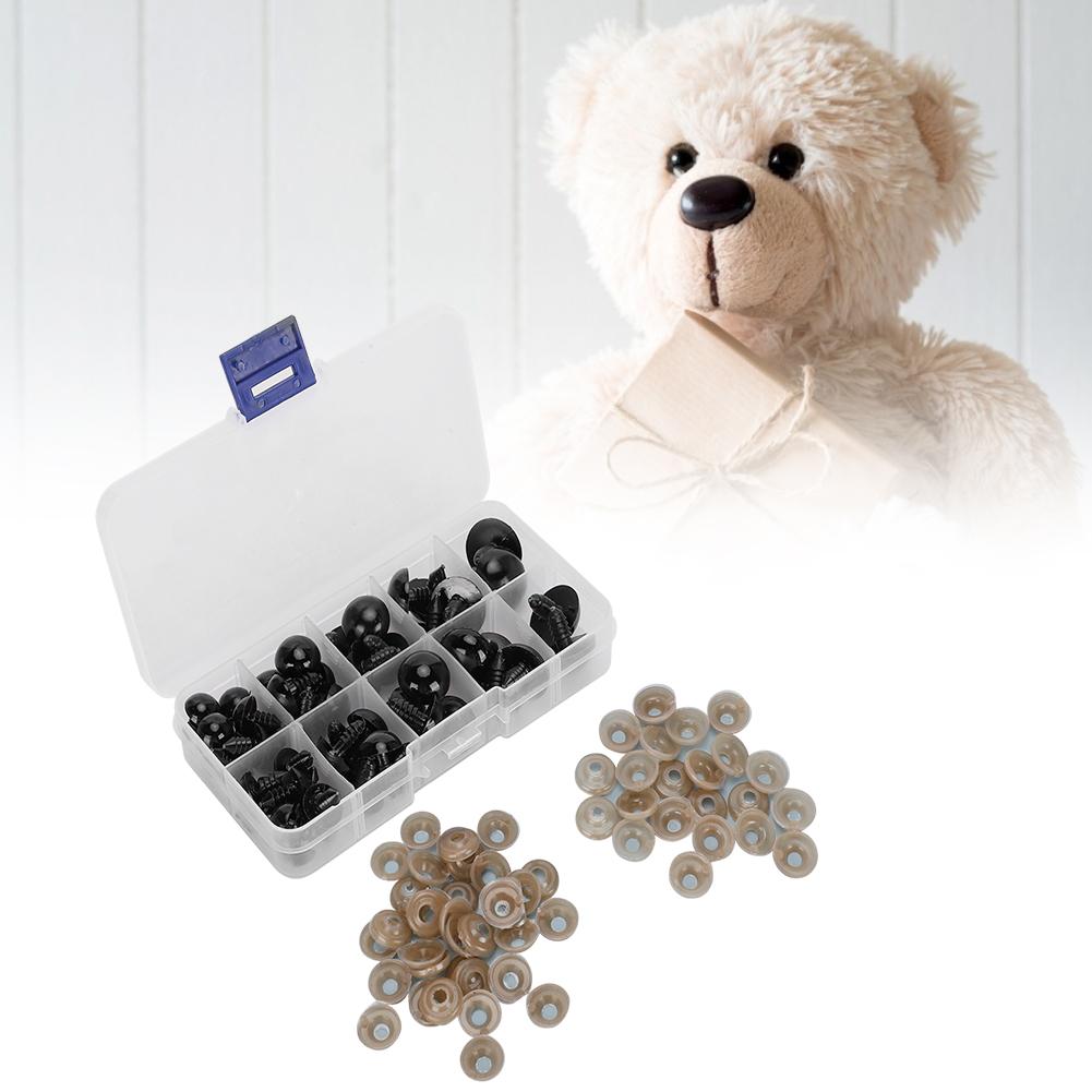 52 Stück DIY Bärenauge Schwarz Handgefertigte Materialien Basteln Pädagogisches Spielzeug Teile Kunststoff 12 20MM