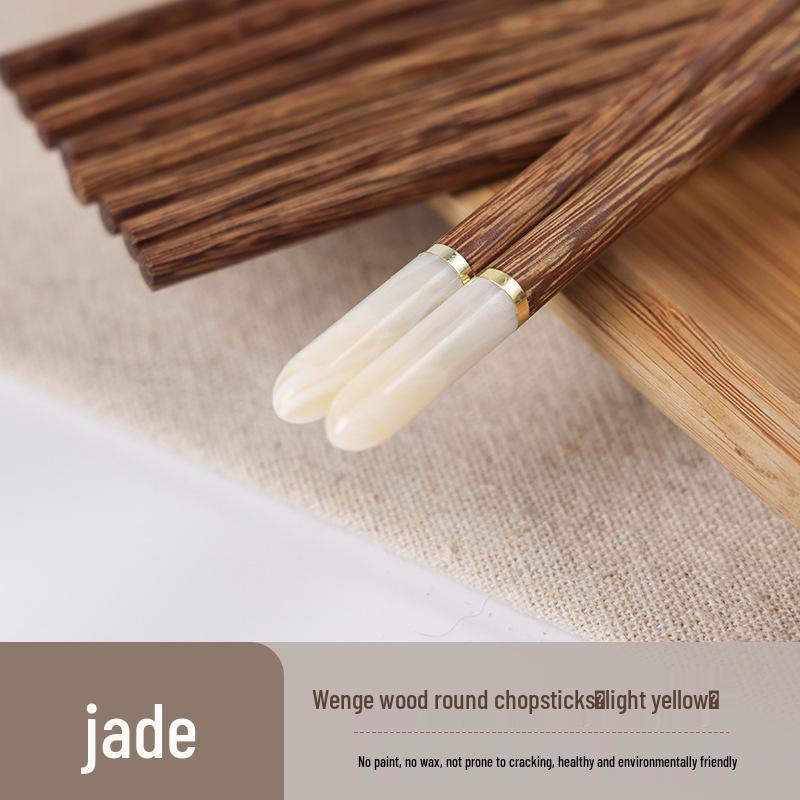 Luxury Imitation Jade & Chicken Wing Wood Chopsticks Set: Antibacterial, Mold-Resistant, Lacquer-Free, and Wax-Free In a Premium Gift Box.