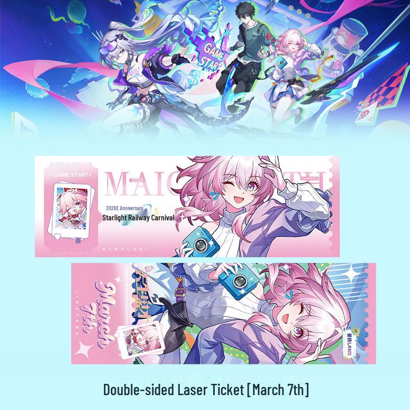 Honkai Star Rail Anniversary Jing Yuan Yao Guang Acrylic Standee & Laser Badge Pin Set
