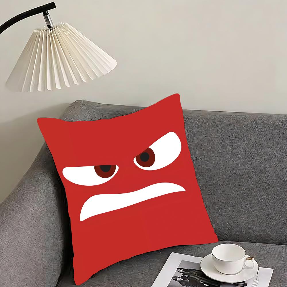 CARTOON ANGRY EYES Cute Cushion Cover Pillowcase Ultra Soft Skin Friendly Fabric Cloud Like Comfort  Concealed Zipper