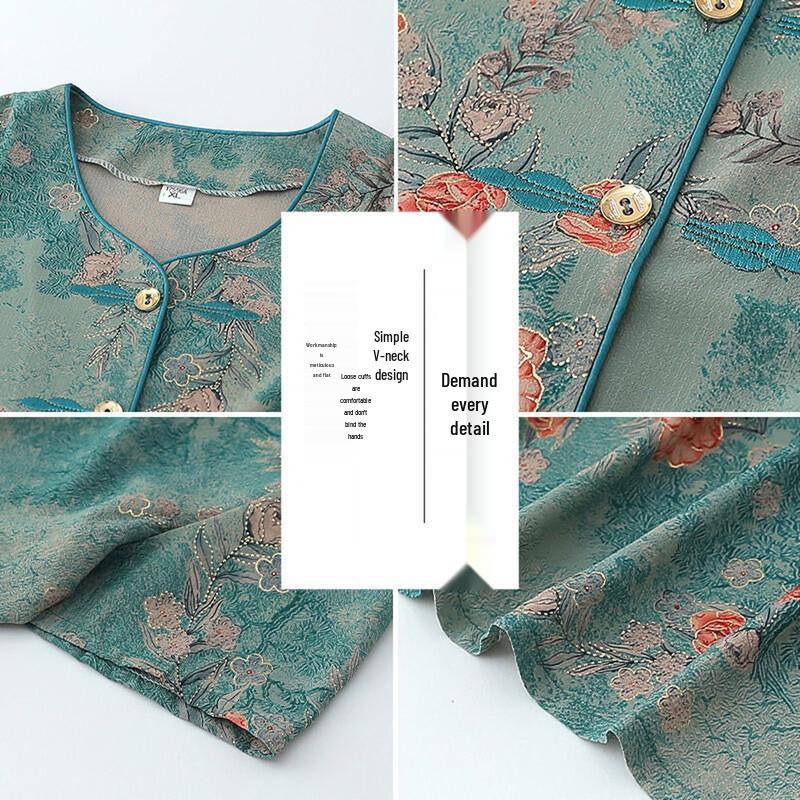Women's New Chinese Style Printed Short Sleeve Top
