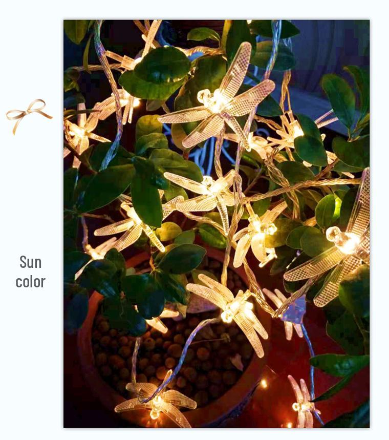 LED Dragonfly String Lights for Festive and Tree Decorations