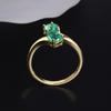 Light Luxury and elegant Ring 18K Yellow gold over S925 Created emerald Nano jewelry for Women's Birthday and party Gifts