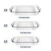 3 Piece Glass Baking Dish Set Tempered Oven Safe Bakeware Casserole Dish Microwave Dishwasher Safe Durable Kitchen Essentials